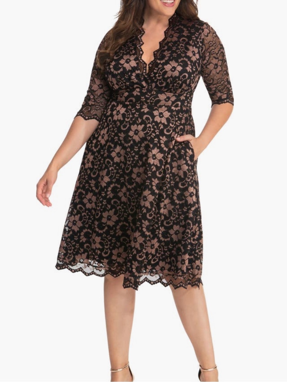 Kiyonna Mon Cherie Lace Cocktail Dress